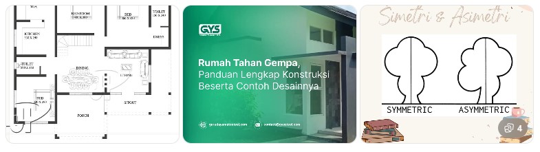 Desain rumah simetris tahan gempa